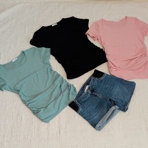 Women’s Short Sleeve Scoop Neck Tee - Black, Pink, Mint